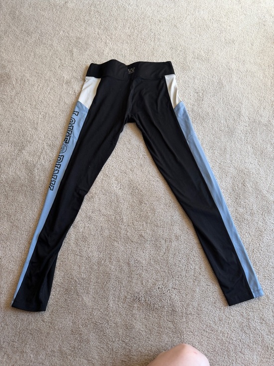 PINK Victoria's Secret Pants - PINK Victoria's Secret Black, Light Blue & White Colorblock Leggings
